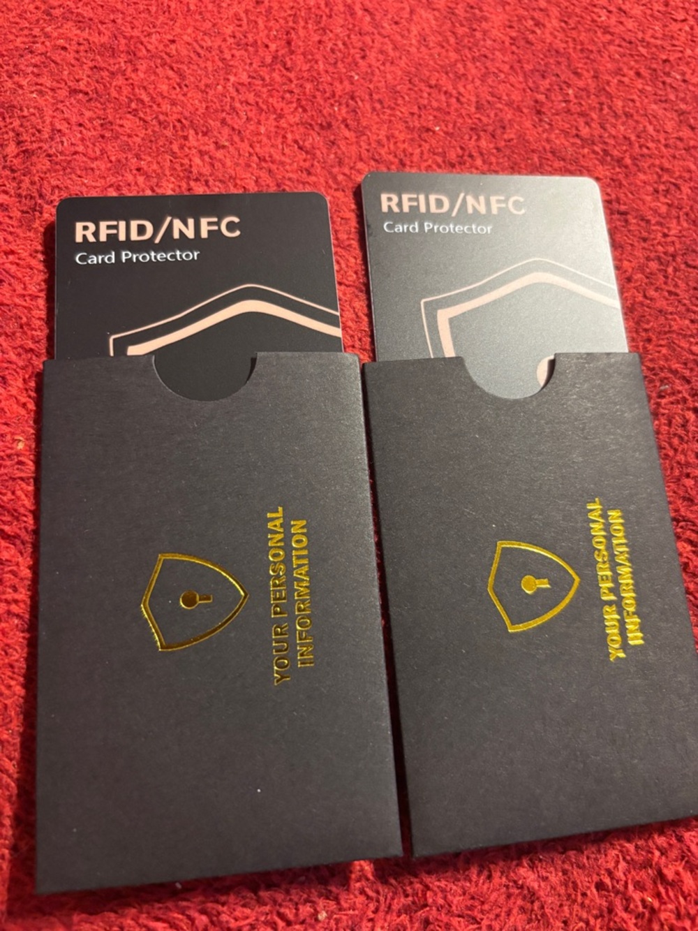 RFID/NFC Card Protector Sleeves - Black (2 Pack)